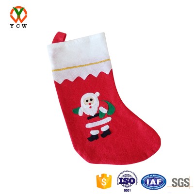 New Year Christmas Stockings Socks Plaid Santa Candy Gift Bag