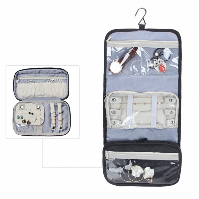 wholesale foldable multi-function travel packaging hanging jewelry organizer