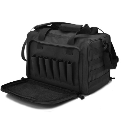 Premium quality black tactical pistol gun shooting range duffle bag